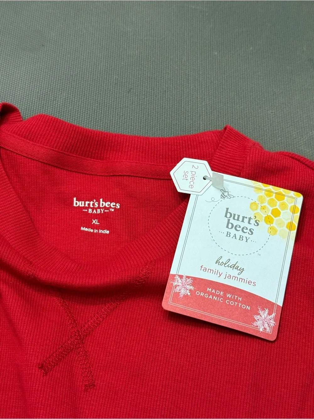 Burt’s Bees Adult Pajama Set Holidays Christmas Organic Cotton Blend NWT Size XL